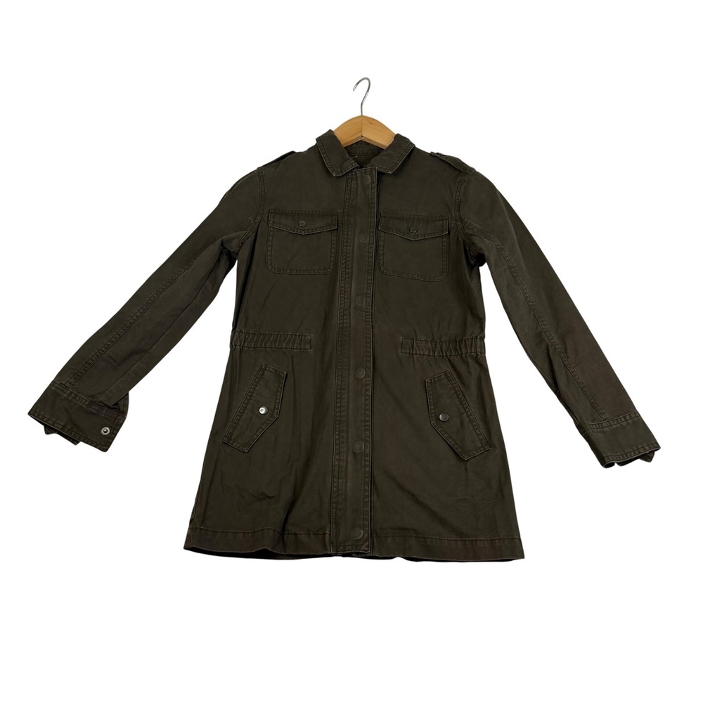 Sugarfly Womens Olive Green Military Utility Field Jacket Elastic Waist Size M